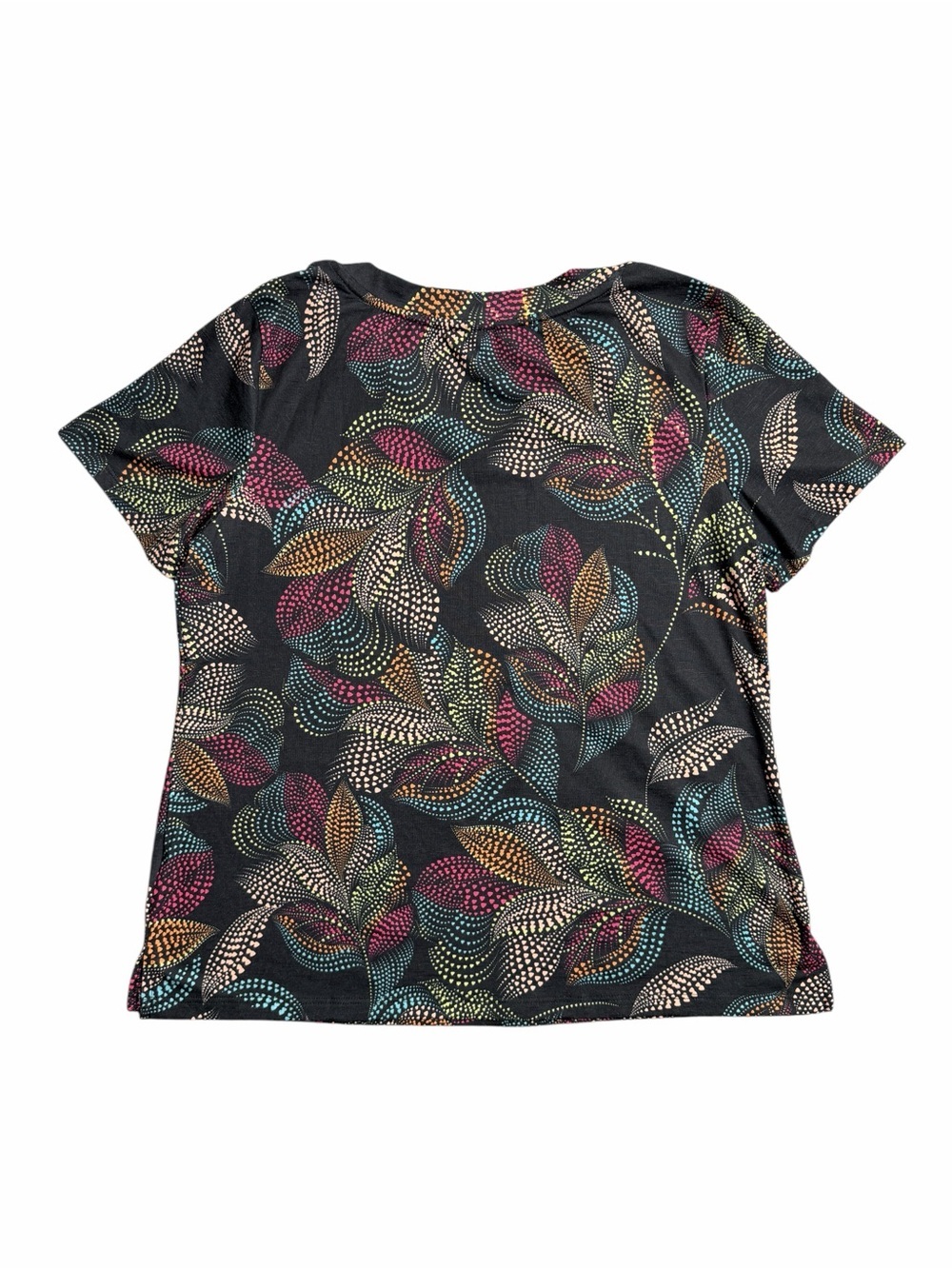 Christopher & Banks Petite Floral Leaf Print V-Neck Top P/L - Picture 3 of 6